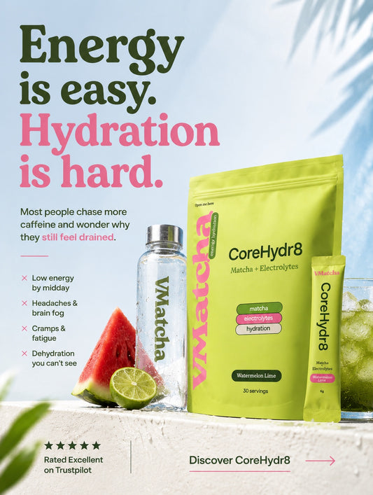 CoreHydr8 – Matcha + Electrolytes | Watermelon Lime | 30 Sachets